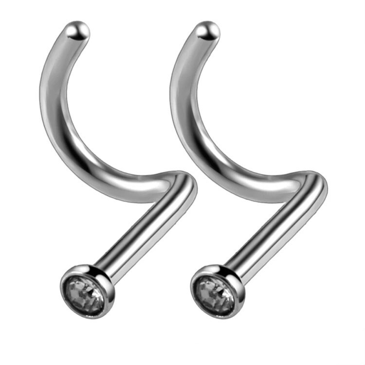 Set 5 Pezzi Piercing Orecchini Naso 2,5 MM Pallina Grande Palla