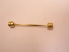 1-5/8" Ribbed Round Ends, Gold Tone Vintage Collar Bar L448