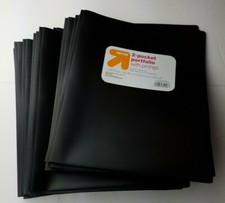Lot of 18 Black 2 Pocket Paper Portfolio Folders With Prongs