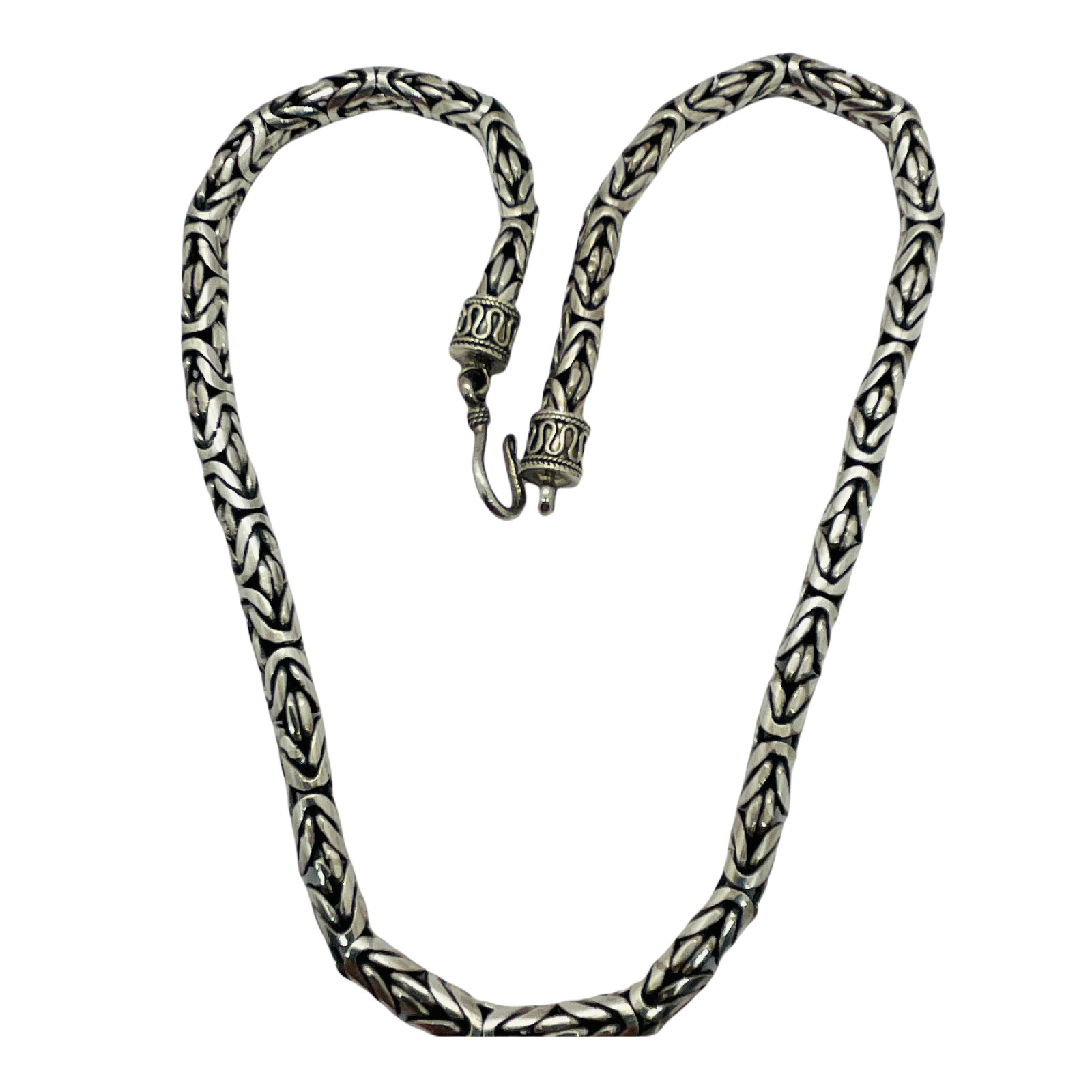 BALI Solid Sterling Silver 75 Grams Byzantine Cha… - image 4