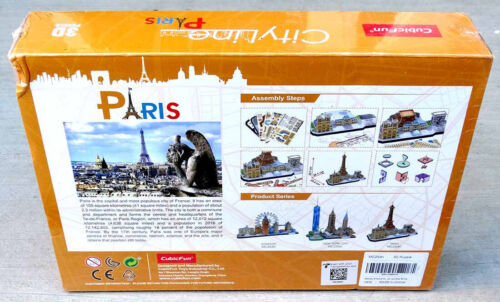 Paris City Line 3d Puzzle CubicFun NEW Factory-Sealed France 3-D Cityline - Picture 2 of 2