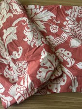 Pair of Pottery Barn Coral and White Floral Organic Cotton Euro Pillow Shams