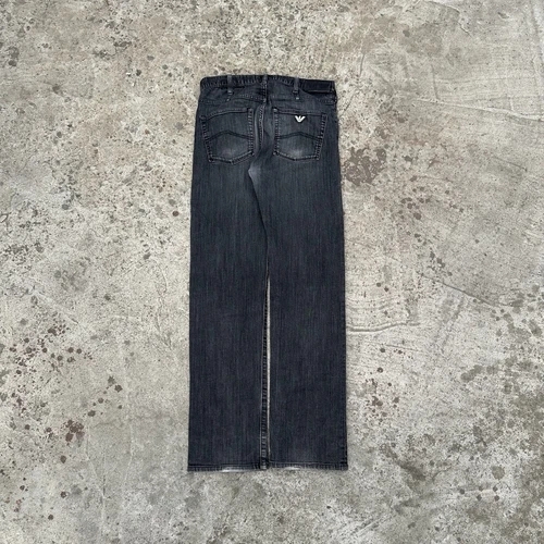 Jean de luxe Armani coupe régulière taille 30 Y2K 00s style USA casual hype vieil argent