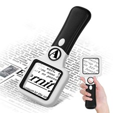 Compact Magnifying Glass with Compact, 1 Pack Black Handle&white Frame