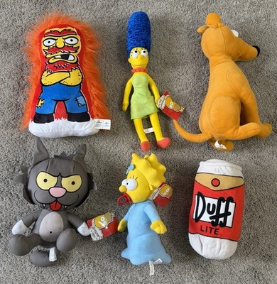 The Simpsons Plush Toys Lot Of 6 Marge Simpson + Maggie + Scratchy + Duff Beer