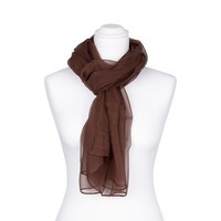 Seidenschal Halstuch Schal Chiffon Braun Dunkelbraun Seide 180X55Cm
