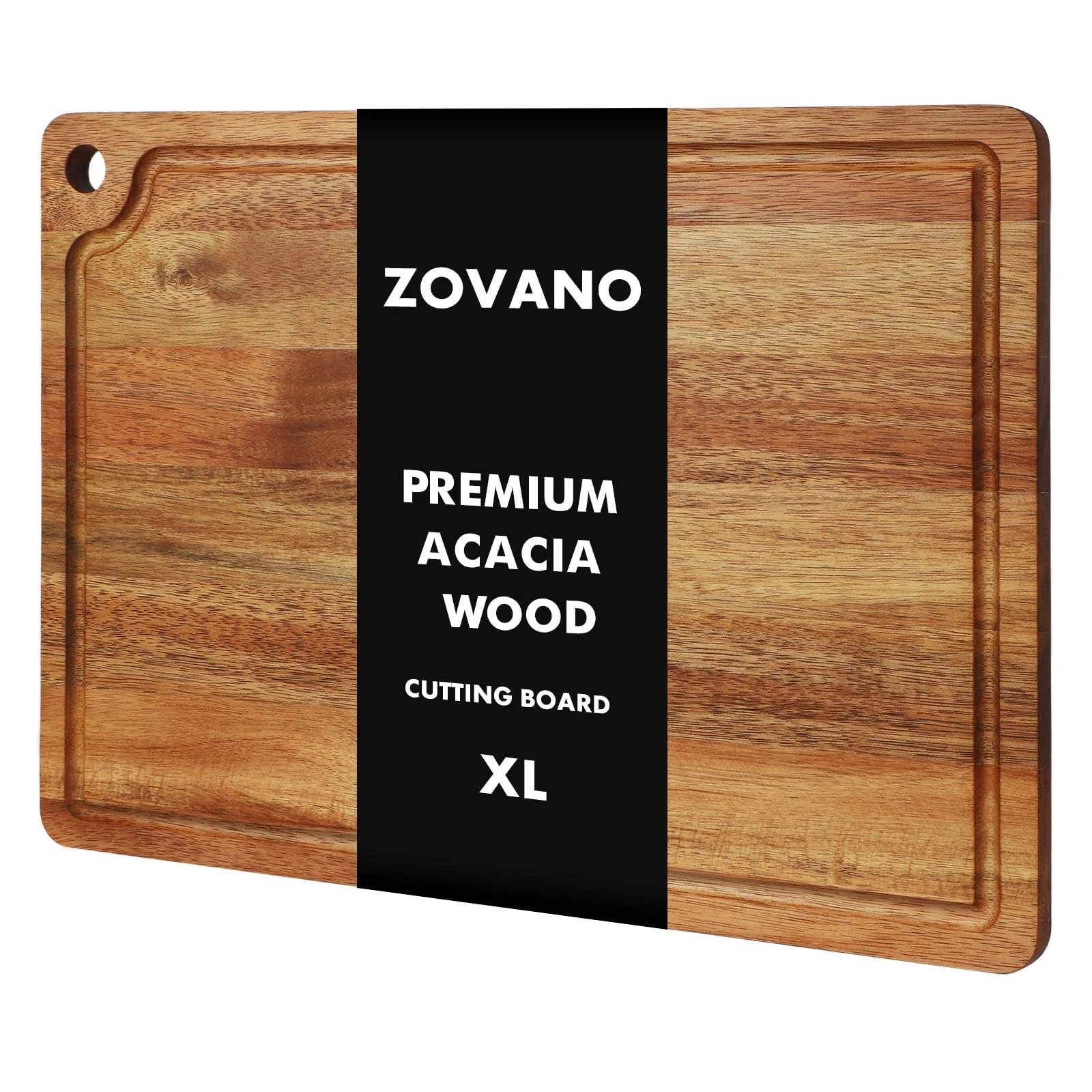 Large Acacia Wood Cutting Board for Kitchen, 16x11 Inch Reversible Chopping B...