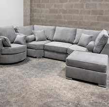 New  | Bishop U Shape Sofa | Full Back | Foot Stool | Extra Pillows 