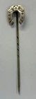 VINTAGE SILVER TONE METAL HORSE SHOE PIN FLORAL DECORATIVE GOOD LUCK SYMBOL