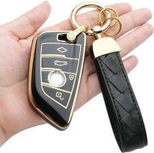 Key Fob Cover Keychain Fit for 2 5 6 7 Series X1 X2 X3 X5 X6 Smart Ivory White