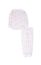 Kissy Kissy Longest Drive Long Pajama Set 2 Toddler Pink Pima Cotton New w/Tags