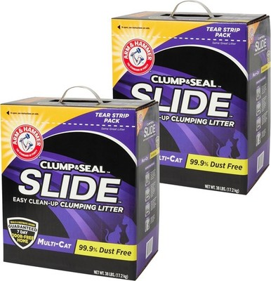ARM & HAMMER Clump & Seal SLIDE Cat Litter 38 lb Multi-Cat 2 Pack