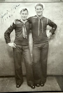 Gorgeous VTG 1940 Photo Booth Handsome Affectionate Sailors Men Gay Interest 5x7