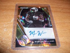 2021 Panini Prizm NFL Football Marlon Williams Gold Ice Rookie Auto Card