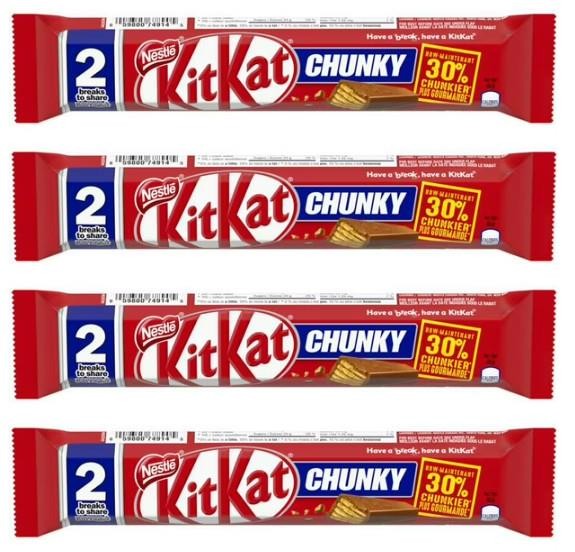 Kit Kat Canada Chunky King Size Chocolate Bar, 85g (4 Pack)