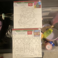 Creatology Christmas Tree  Gingerbread House Glitter Canvas Holiday Craft Kits