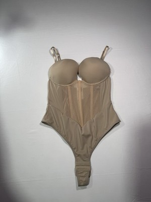 MICAS Corset Bustier Slip Bodysuit Lingerie Beige Nude  Size Small NWT