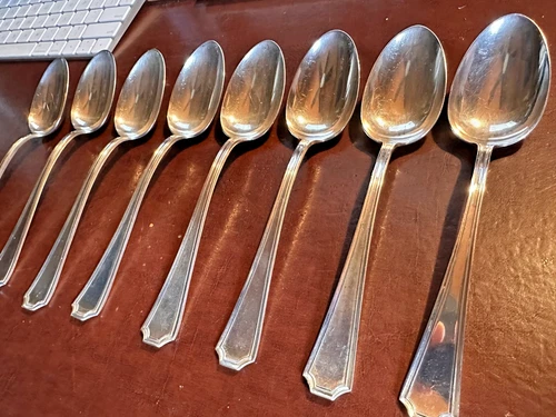 Sterling Silver Gorham Soup Spoons 13.25 oz., 7', 8 Spoons in Set