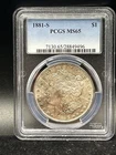 1881-S Morgan Silver Dollar UNC PCGS MS65 $1 US Coin F69