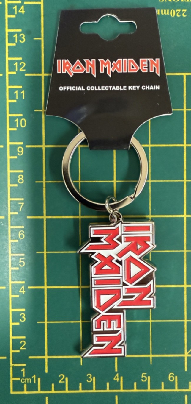 Iron Maiden Classic Red Stacked Logo High Quality Metal Key Ring Official - Image 2