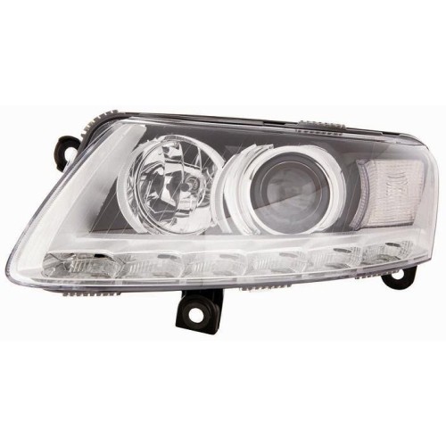 Optique xénon droit Audi A6 2008 de marque Depo avec guide de lumière LED Daylight haut de gamme