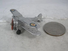PREWAR Dinky Toys #60p GLOSTER GLADIATOR BIPLANE, 1937-1941, VERY NICE CONDITION