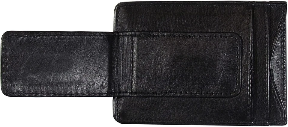 Cartera de cuero negra Detroit Red Wings, bolsillo frontal clip magnético para dinero,... Foto 3 de 3