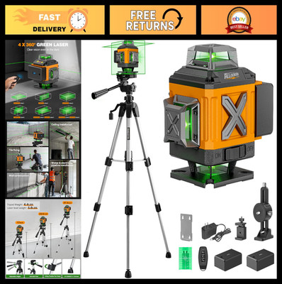 4D Green Laser Level 16 Line Self-Leveling Tool with Tripod - Perfect for Constr