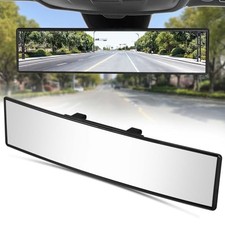 Car Rearview Mirror HD Glass 12 Inch Anti Glare Clip On 12 Inch 1 Pack White