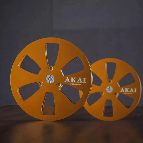 One Pair Akai Metal Aluminum 7'' Golden Tape Reel For GX-747 635D Tape Recorder-