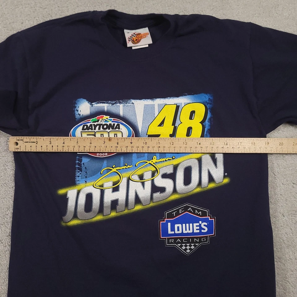 Camisa Jimmie Johnson Para Hombre Mediana Azul Marino NASCAR Racing Daytona 500 2008 Lowe's 48 Foto 4 de 4