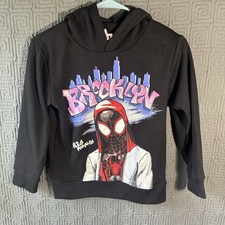 Marvel Pullover Sweater Boys Small 8 Hoodie Black Spider-Man 9MV4537D