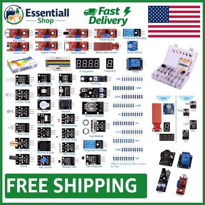 37-in-1 Arduino & Raspberry Pi Sensor Kit for Robotics Projects with Tutorials