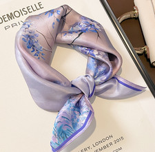 100 Silk Mulberry Scarf 53X53cm Bandana floral Print Neckerchief Shawl Wrap new