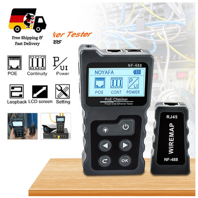 NOYAFA POE-SPLITTER NF-488 LAN-Kabeltester Ethernet Cat5 Cat6 Loop Test