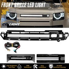 Kühlergrill SCHWARZ GLANZ Mit LED für Land Rover Defender LD 90 110 130 20-2024