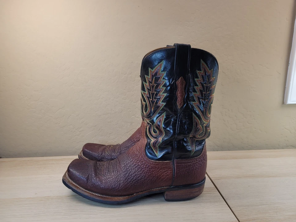 Lucchese 2000 Men's Leather Western Cowboy Boots Size 10.5 D READ DESCRIPTION - Image 2 of 4