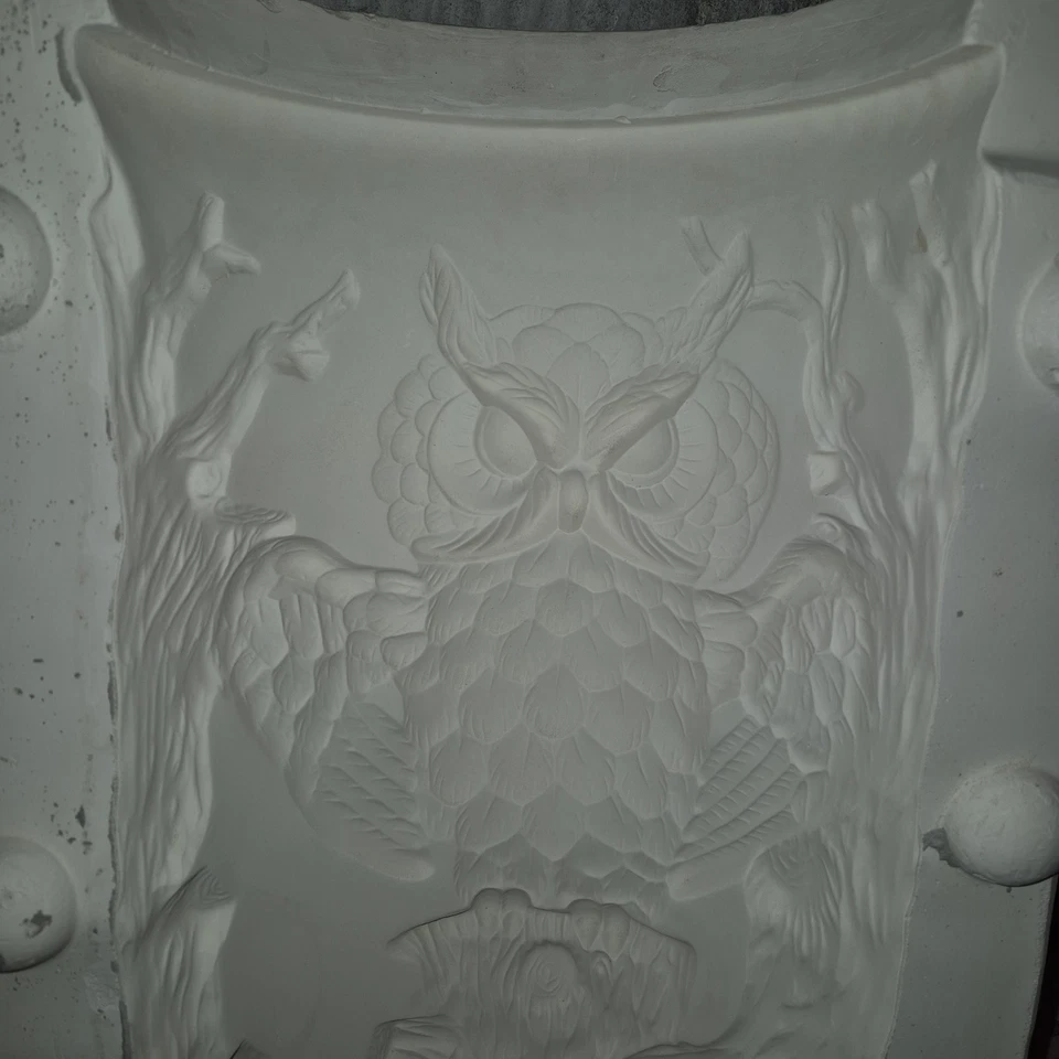 Kentucky 236 Cerámica Deslizante Molde Grande Búho Paraguas Soporte Lámpara Base 17.5 Pulgadas Foto 3 de 4