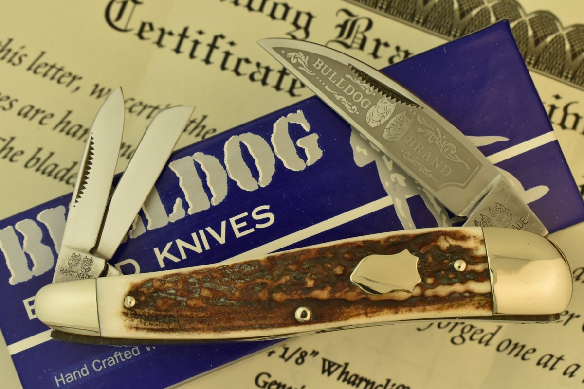 BULLDOG BRAND SOLINGEN GERMANY STAG WHARNCLIFFE WHITTLER KNIFE JIM
