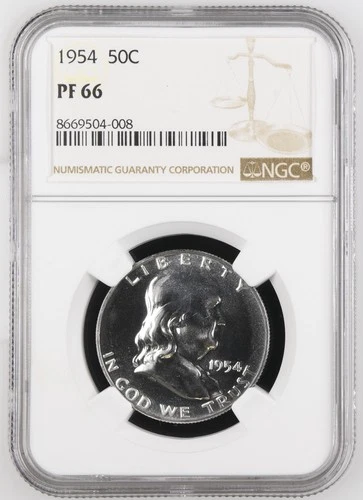 1954 Proof Franklin Half Dollar NGC PF-66 -008