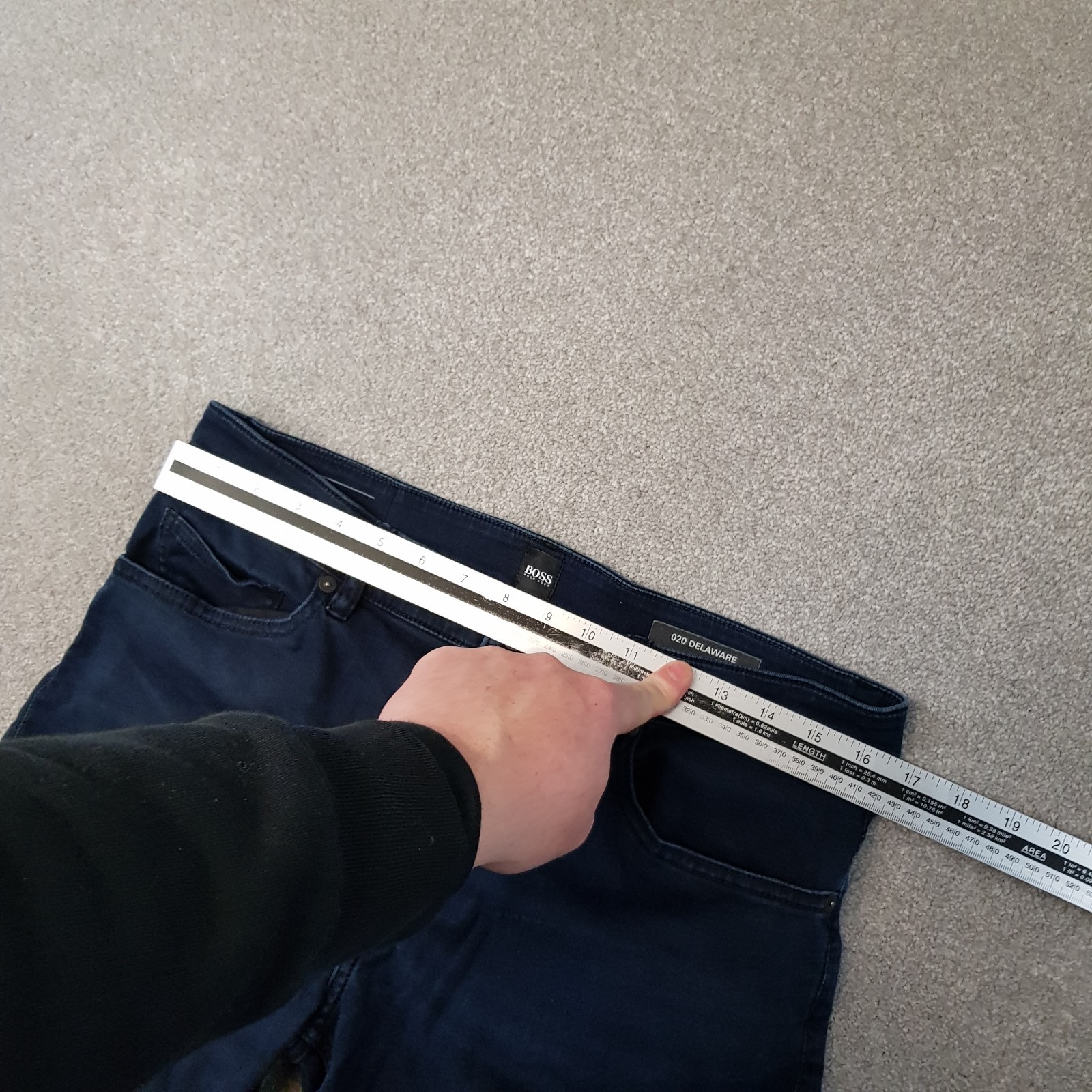 Hugo Boss Mens Jeans 33x32 Blue Delaware Slim Stretch Indigo Denim Zip W33 L32 thumbnail 8