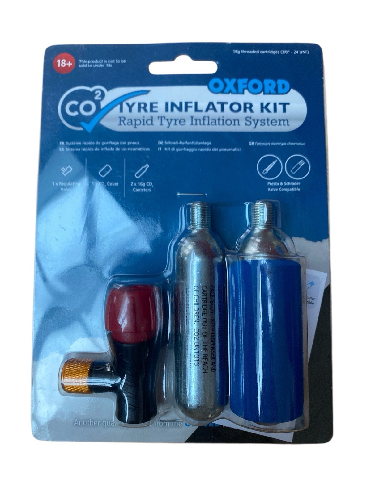 Oxford CO2 Tyre Inflator Kit rapid Repair Kit Emergency Puncture Kit OX163