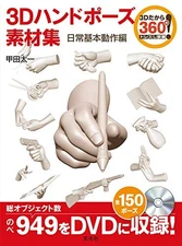 How To Draw Manga 3D Hand Pose Book w/DVD Japan Illustration Art... book form JP