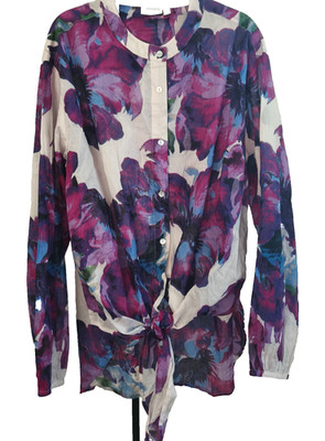 So Soire Damen Bluse XXL 100% Baumwolle Blumenprint Tunika Sommer