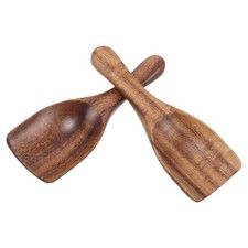 2pcs Coffee Scoops: Large Wooden Jar Scoop for Kitchen Supply - Portable