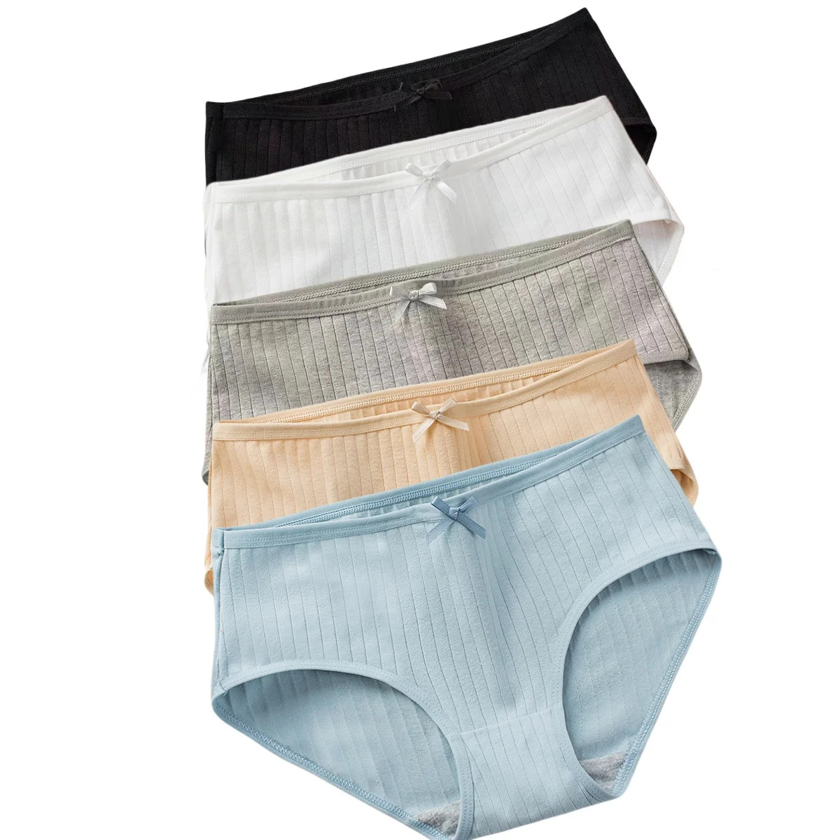Low Rise Cotton Briefs Underwear Breathable Comfort Women's Brief 5 Pcs thumbnail 8