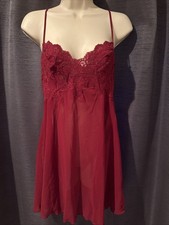 NWOT Victoria  s Secret Vintage Satin Lace Elegant Chemise Slip Nightgown Teddy M