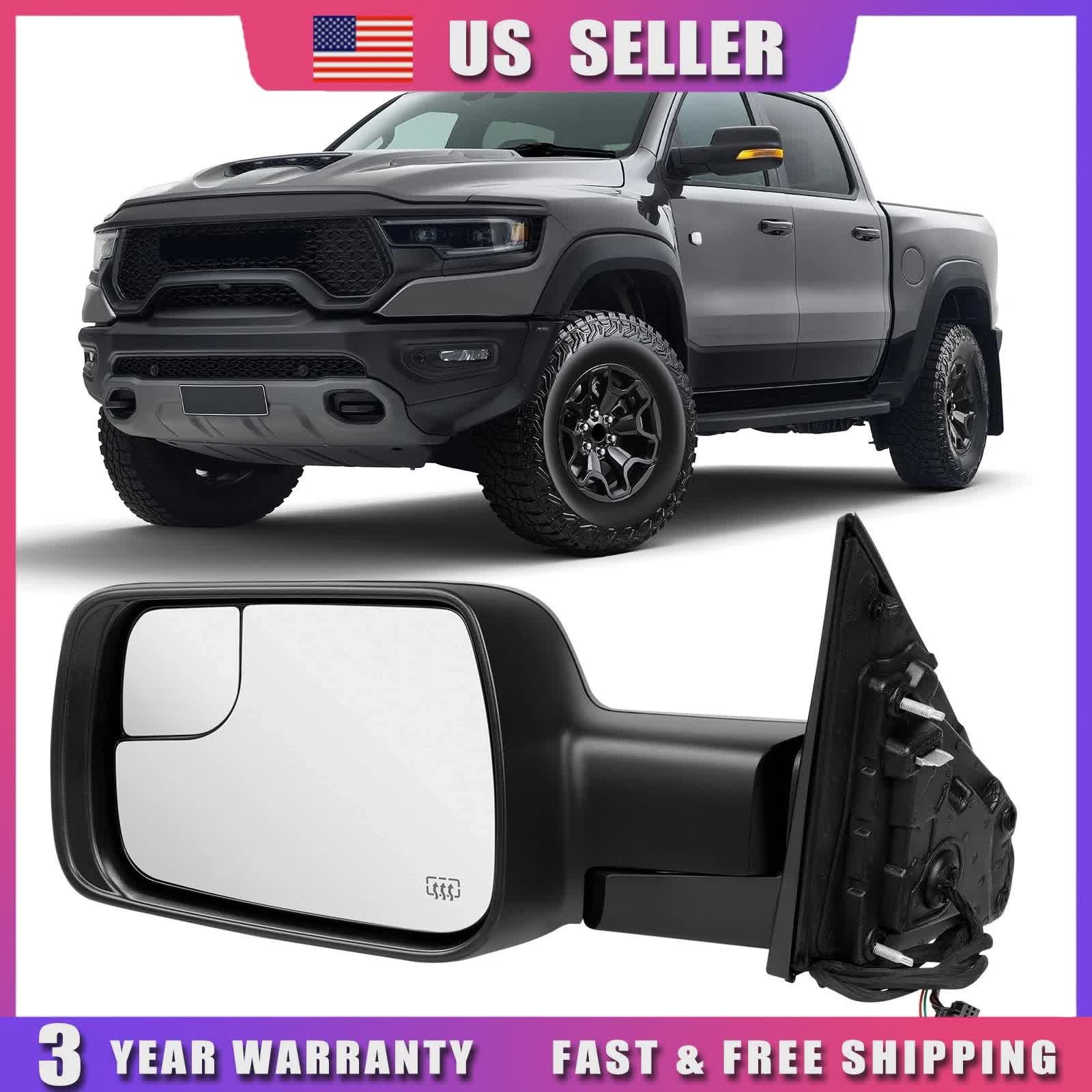Mirror w/ Power Fold Signal & Puddle Lamp For 19-24 Ram 1500 Left Side Textured thumbnail 20