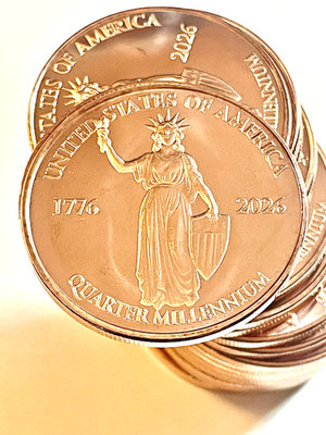 Lady Liberty America 250th Anniversary 100 Pack of 1 oz Copper