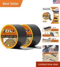 2 Rolls Butyl Deck Tape 2" x 50' - Waterproof Adhesive for Joists  Beams